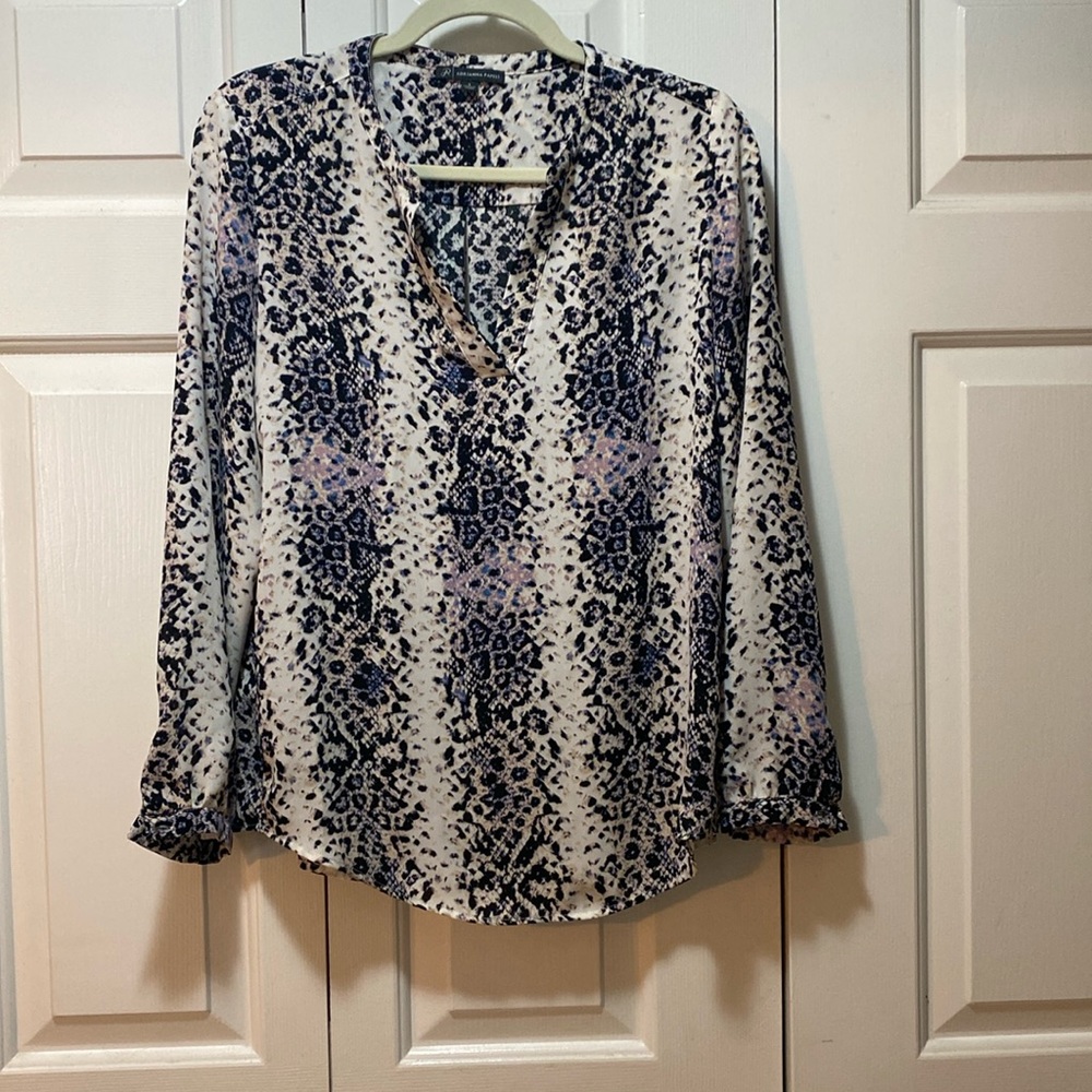 Long sleeve reptile print blouse